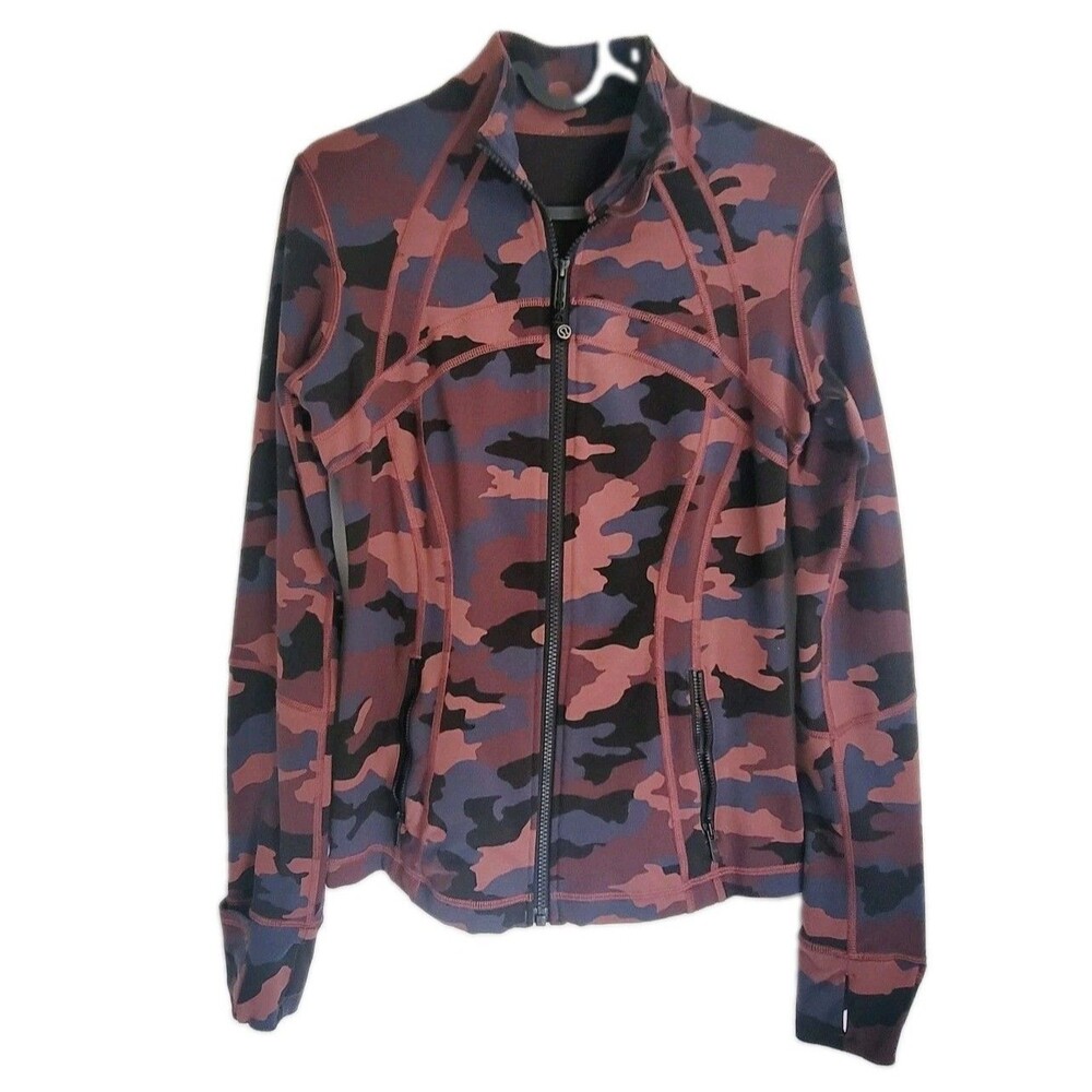 Lululemon Camo Define Jacket size 6 HERITAGE 365/Incognito Smoky Red Night Sea